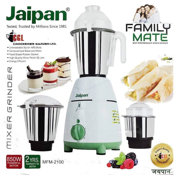 Jaipan Family Mate 1000-Watts Blender 3 IN 1 Heavy duty Mixer grinder and Blender