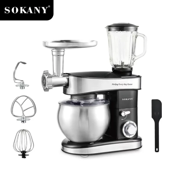 SOKANY SC-213C 3-in-1 Multifunctional Stand Mixer