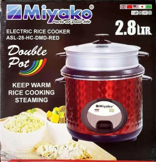 Miyako 2.8 LTR Double Pot Rice Cooker ASL-28-HC-DMD
