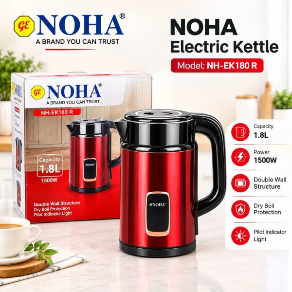NOHA Electric Kettle 1.8L 1500W – NH-EK180 R