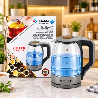 Bajaj Plus AE-1818 Electric Kettle 2.0L 1500W – Glass Body, Auto Off System
